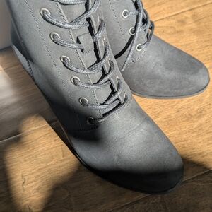 Black Lace-Up Ankle Boots